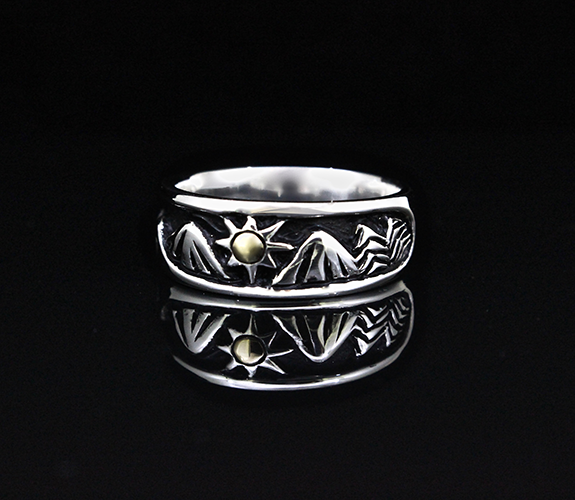 "Mountain Sunrise" 18k Gold and Sterling Silver Ring - Jeff Mckenzie | PNW Fine Handmade Jewelry